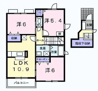 エステート雅 C棟【2階】の間取り