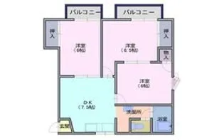 サンライズB棟【2階】の間取り