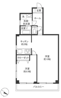 パラスト白山【5階】の間取り