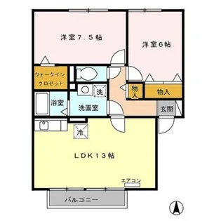 パルーシア A【1階】の間取り