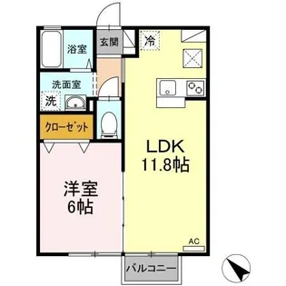 コンフォート ウエスト【1階】の間取り