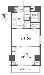 日神デュオステージ浅草松が谷【8階】の間取り