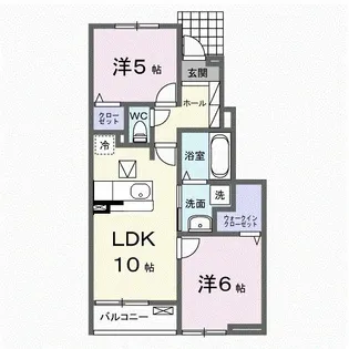 Crest Garden【1階】の間取り