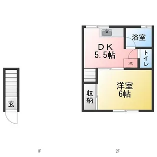 新比企ヶ谷ハイツ【2階】の間取り