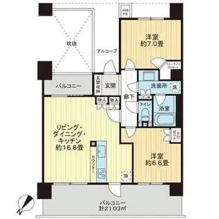 ライオンズ湘南藤沢グランフォート【3階】の間取り