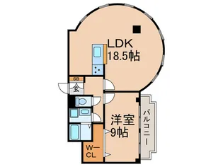ル・ミュ-ゲ【3階】の間取り