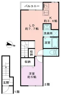 リゾナーレ上近江B棟【2階】の間取り
