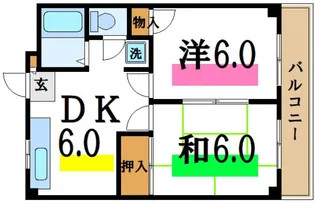 岩田ハイツ【3階】の間取り