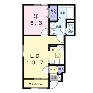 クレール亀山【1階】の間取り