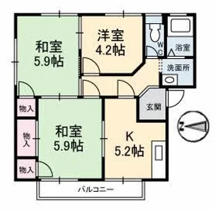 コーポラスやましたIII【2階】の間取り