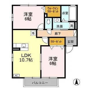 サンシャイン B【2階】の間取り