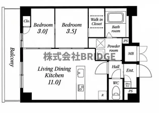 ArtizA瓦屋町II【10階】の間取り