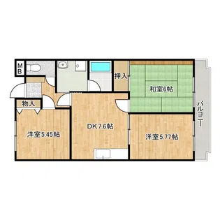 オリーブ阪南【4階】の間取り