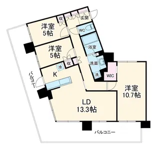 プロミライズ青葉台Bー1棟【3階】の間取り