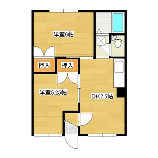 西富5号マンション【2階】の間取り