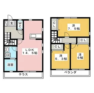 岐阜県岐阜市川部2【一戸建】の間取り