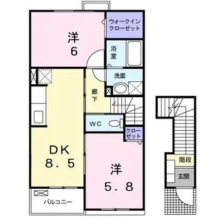 クレアトゥールI【2階】の間取り