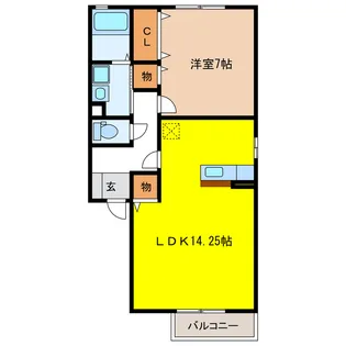 岐阜県岐阜市芋島1【アパート】の間取り