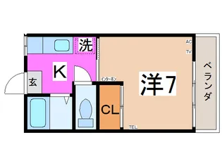 岩間コーポ【1階】の間取り