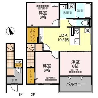 新潟県新潟市西区山田【アパート】の間取り