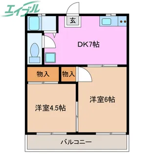 コーポ原【2階】の間取り