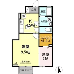 ローズコート川内 A棟【1階】の間取り