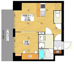 大阪府大阪市浪速区戎本町2【マンション】の間取り
