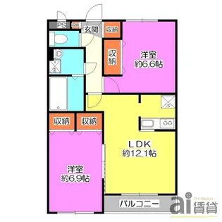 アムール サンドエルIII【2階】の間取り