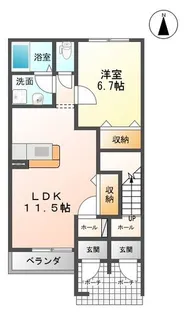 【ペット可】Cape Cod(ケープコッド)【1階】の間取り