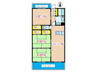 レジデンス末廣【4階】の間取り