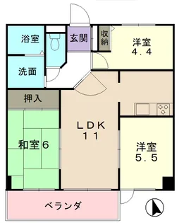 日映マンションIII【9階】の間取り
