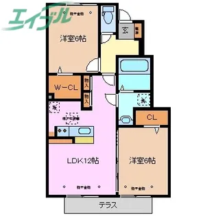 メゾンラポール生桑【1階】の間取り