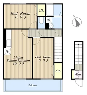 エスポワール(三輪町)【2階】の間取り