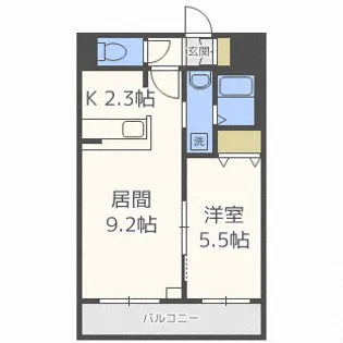 フェリス本通14A【4階】の間取り