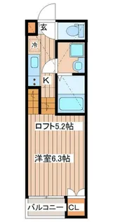 宮城県仙台市若林区若林1【アパート】の間取り