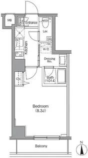 ボアビスタ門前仲町【10階】の間取り