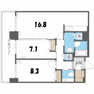 2LDKの間取り画像