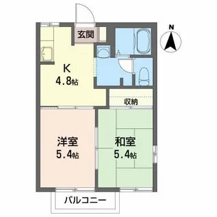 岩手県北上市上野町4【アパート】の間取り