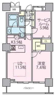 ロイヤルパークスタワー南千住【18階】の間取り