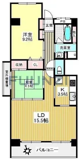 市川パークハウスA棟【5階】の間取り