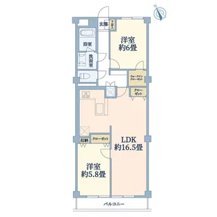 山手町マンション【5階】の間取り