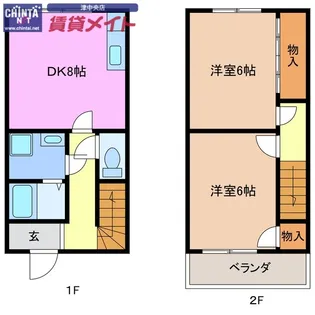 三重県津市河芸町中別保【一戸建】の間取り