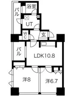 アルグラッド ザ・タワー心斎橋【34階】の間取り