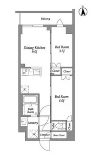 ザ・グラヴィティ新宿【1階】の間取り