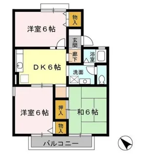 セジュール大島 B【1階】の間取り