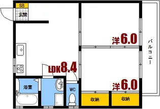 ビーンズアパート【2階】の間取り