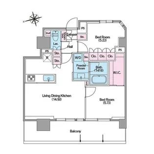東京都新宿区新宿7【マンション】の間取り