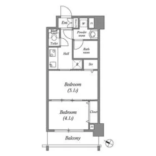 ルクレ代田橋【4階】の間取り