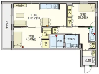 (シニア限定)コンフォートレジデンス武蔵浦和【1階】の間取り