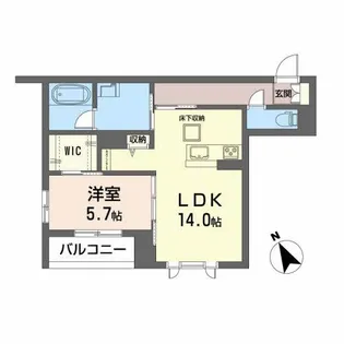 レアリゼ長町【1階】の間取り